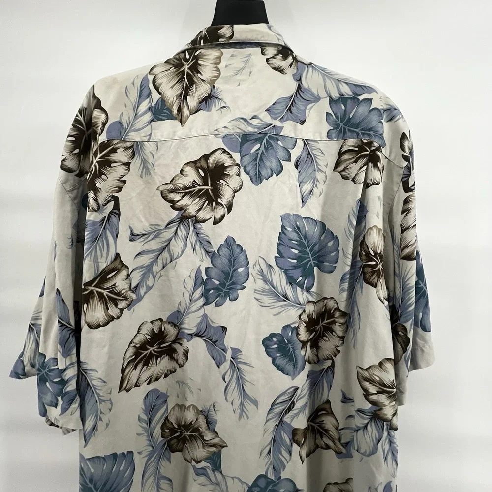 Pusser's West Indies Shirt Men XXL 100% Silk‎ Hawaiian Floral Short Sleeves - Picture 11 of 14